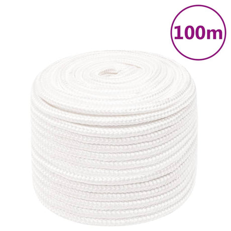 Vidaxl corde de bateau 12 mm 100 m polypropylène solide blanc