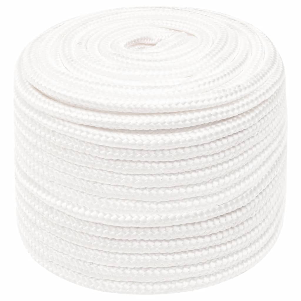 Corde de bateau vidaxl 12 mm 250 m en polypropylène plein blanc