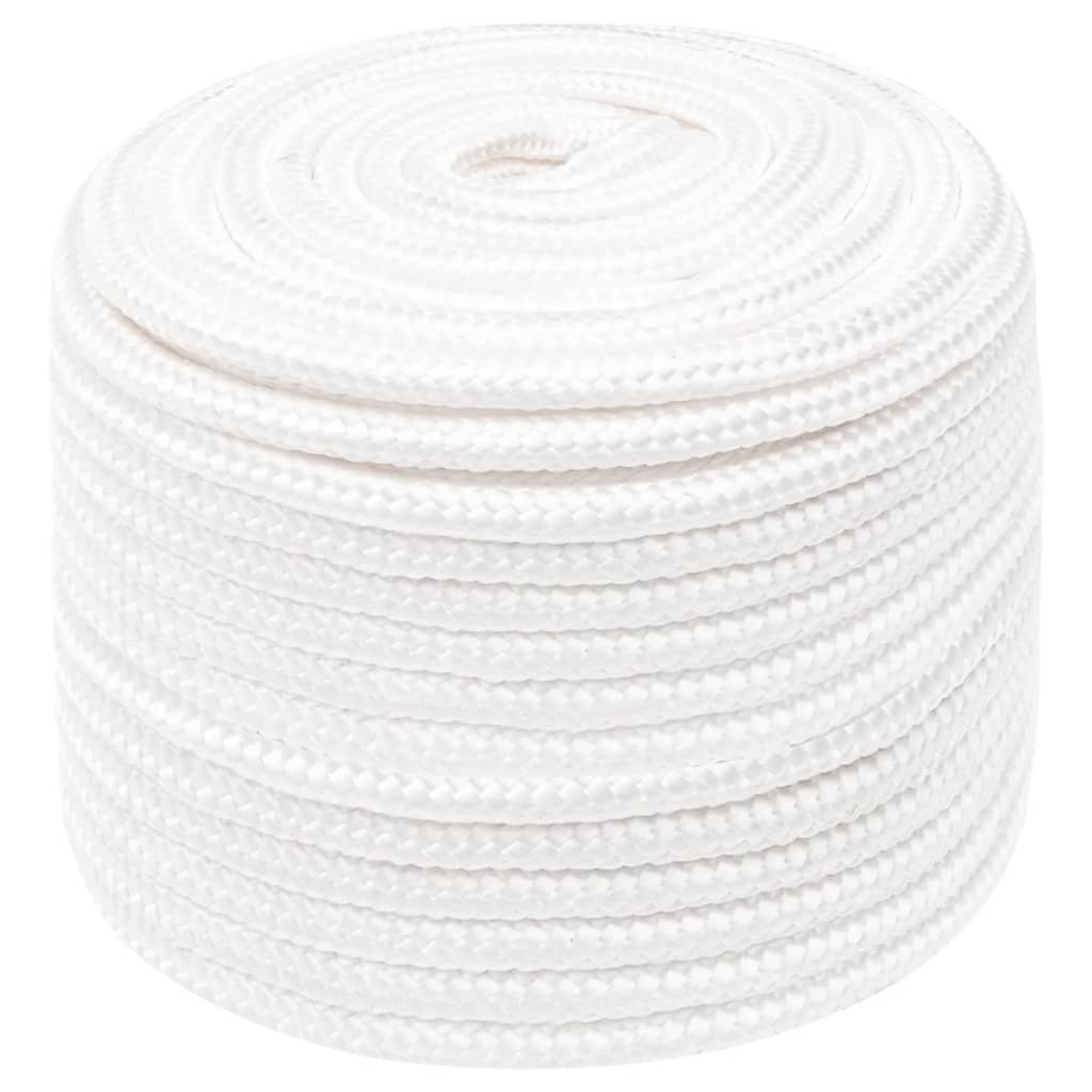 Vidaxl corde de bateau 14 mm 50 m polypropylène solide blanc