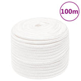 Vidaxl corde de bateau 14 mm 100 m polypropylène solide blanc