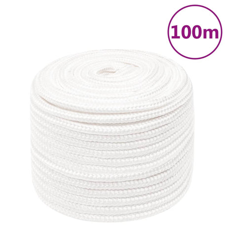 Vidaxl corde de bateau 14 mm 100 m polypropylène solide blanc