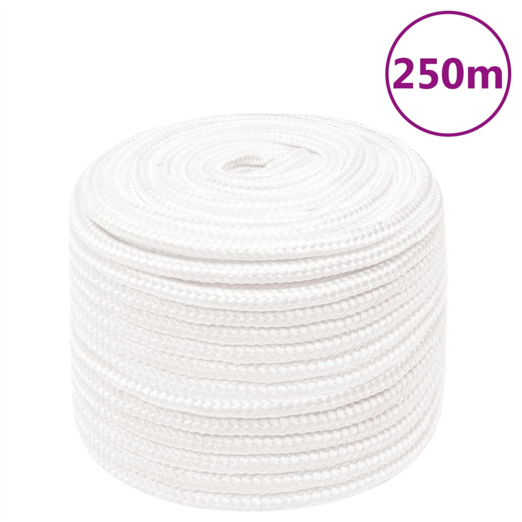 Vidaxl Boat Rope 14 mm 250 m polypropylen full hvit