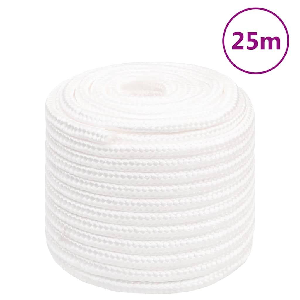 Vidaxl corde de bateau 16 mm 25 m polypropylène solide blanc