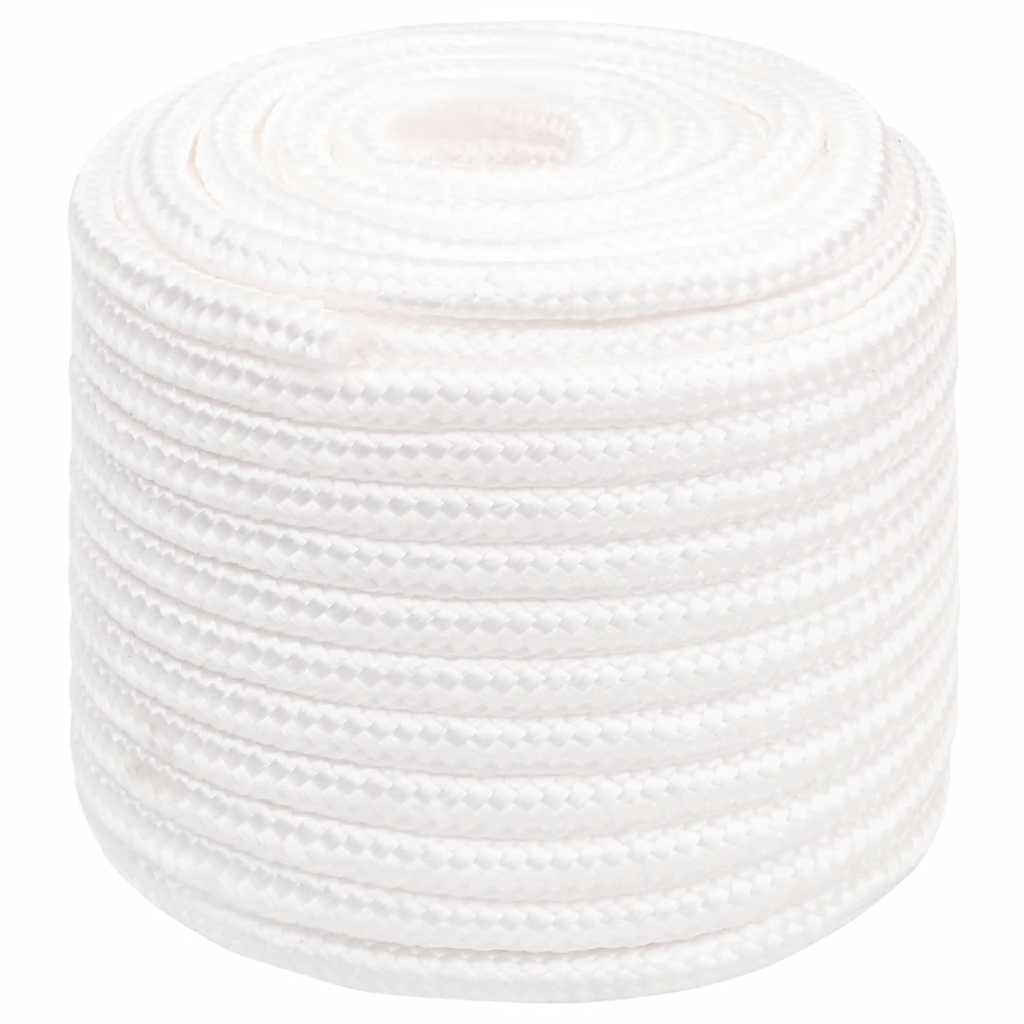 Vidaxl corde de bateau 16 mm 100 m polypropylène solide blanc