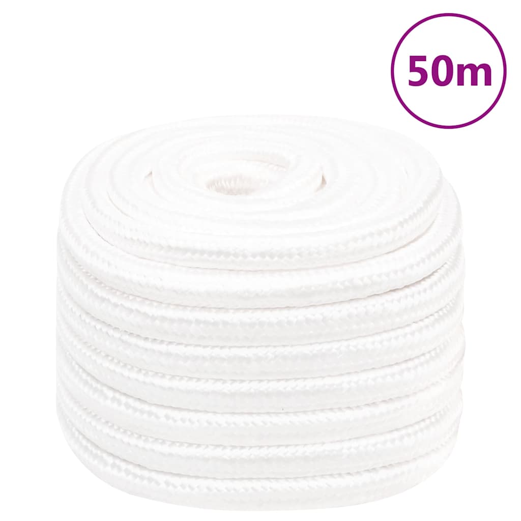 Vidaxl corde de bateau 20 mm 50 m polypropylène solide blanc