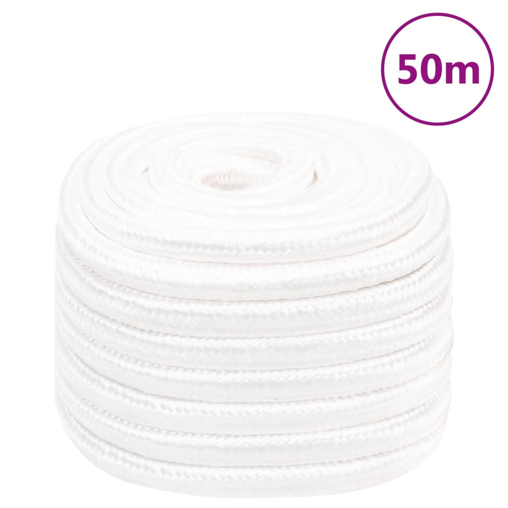 Vidaxl Boat Rope 20 mm 50 m polypropylen fuld hvid