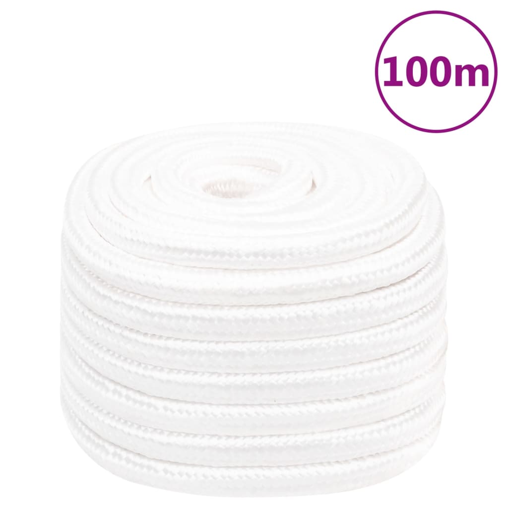Vidaxl corde de bateau 20 mm 100 m polypropylène solide blanc
