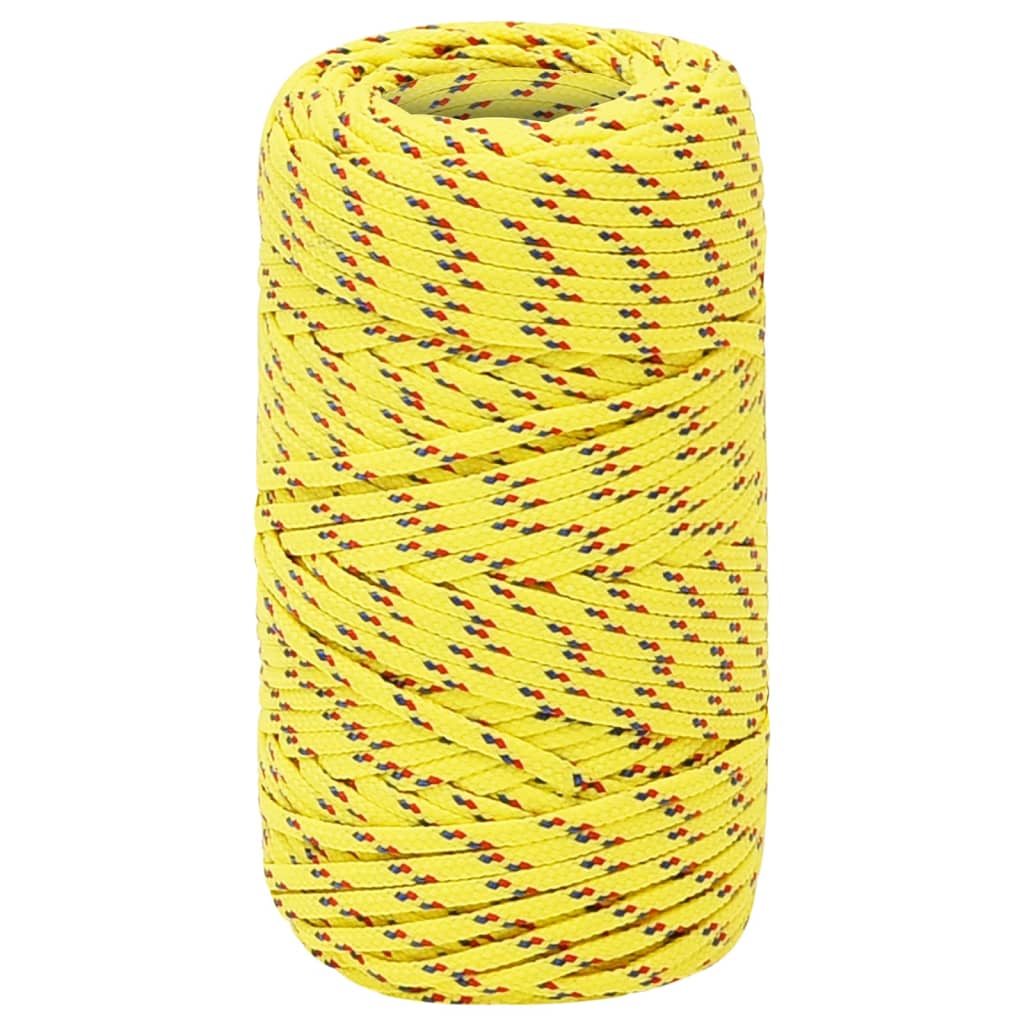 Corde de bateau vidaxl 2 mm 25 m en jaune en polypropylène