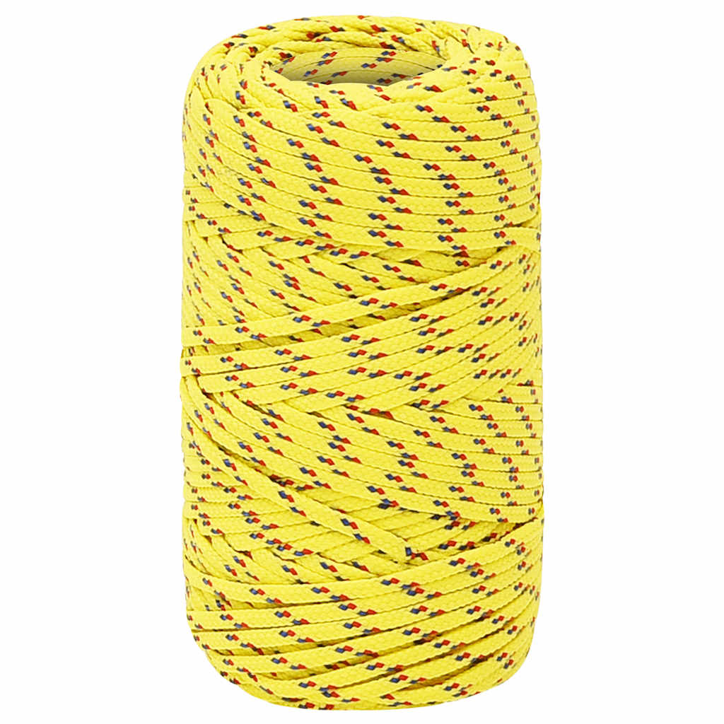 Corde de bateau vidaxl 2 mm 50 m en jaune en polypropylène