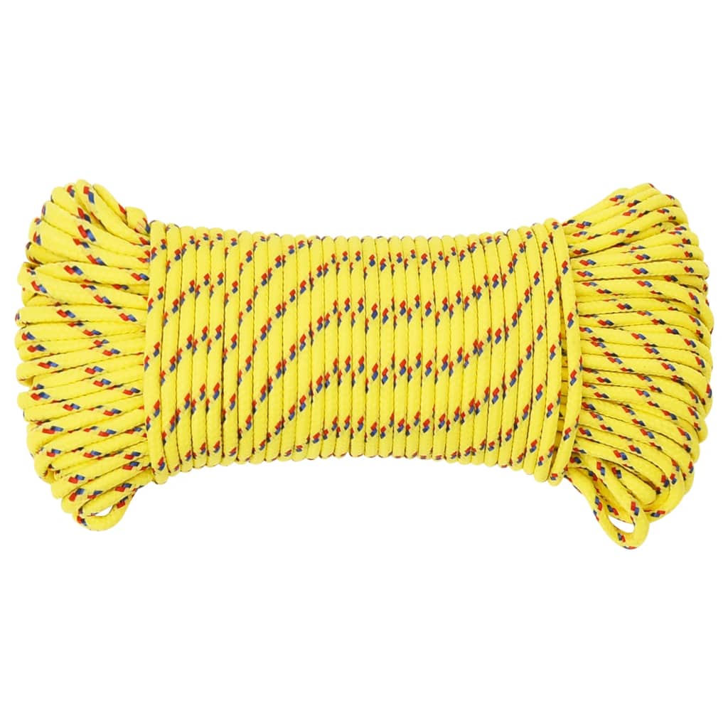 Corde de bateau vidaxl 5 mm 50 m en jaune en polypropylène