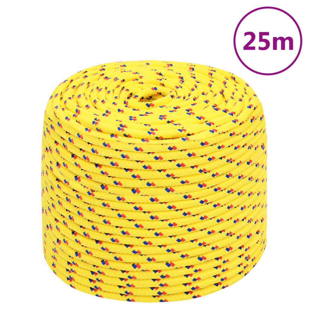 Corde de bateau vidaxl 6 mm 25 m en jaune en polypropylène