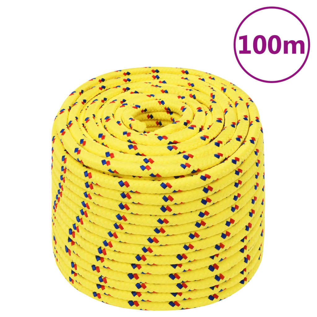 Vidaxl corde de bateau 12 mm 100 m polypropylène jaune