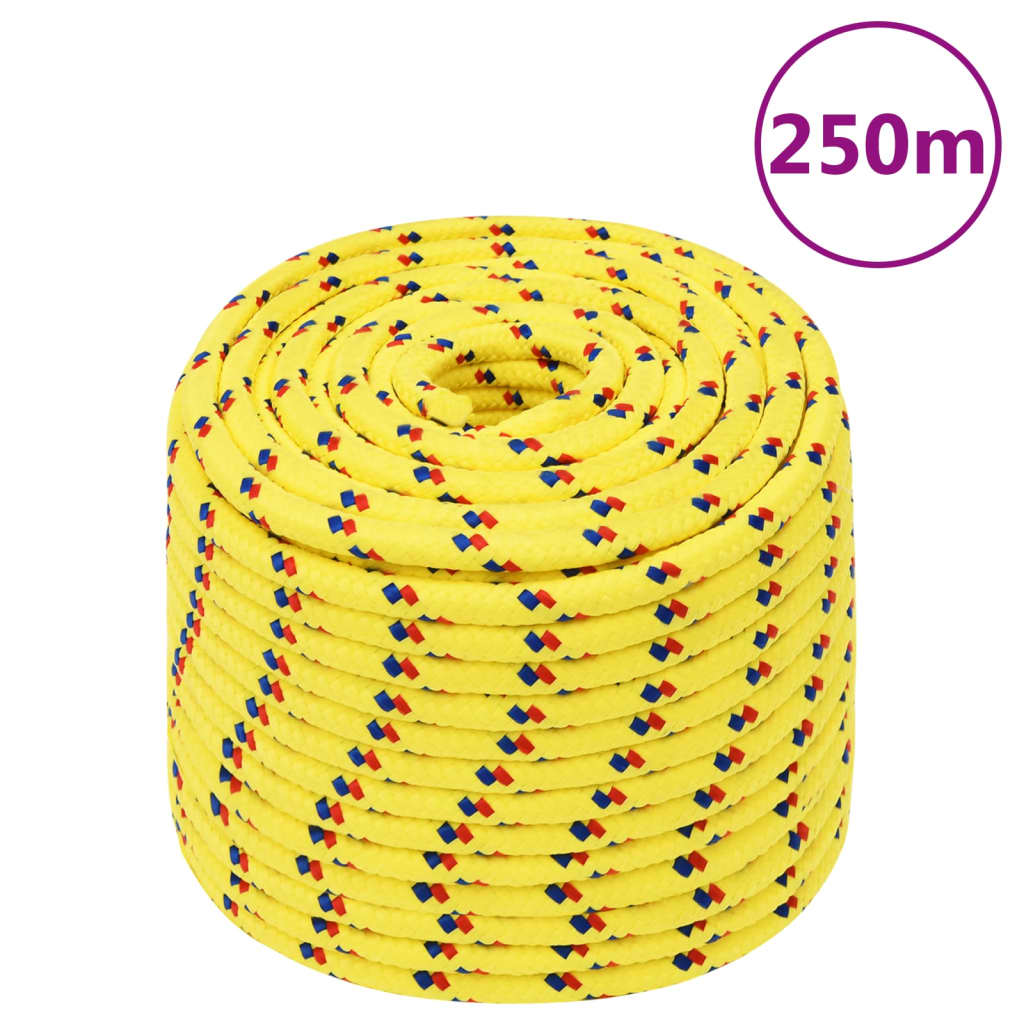 Corde de bateau vidaxl 14 mm 250 m en jaune en polypropylène