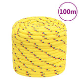 Corde de bateau vidaxl 16 mm 100 m en jaune en polypropylène