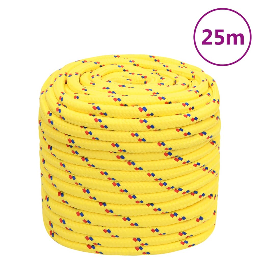 Vidaxxl corde de bateau 18 mm 25 m polypropylène jaune