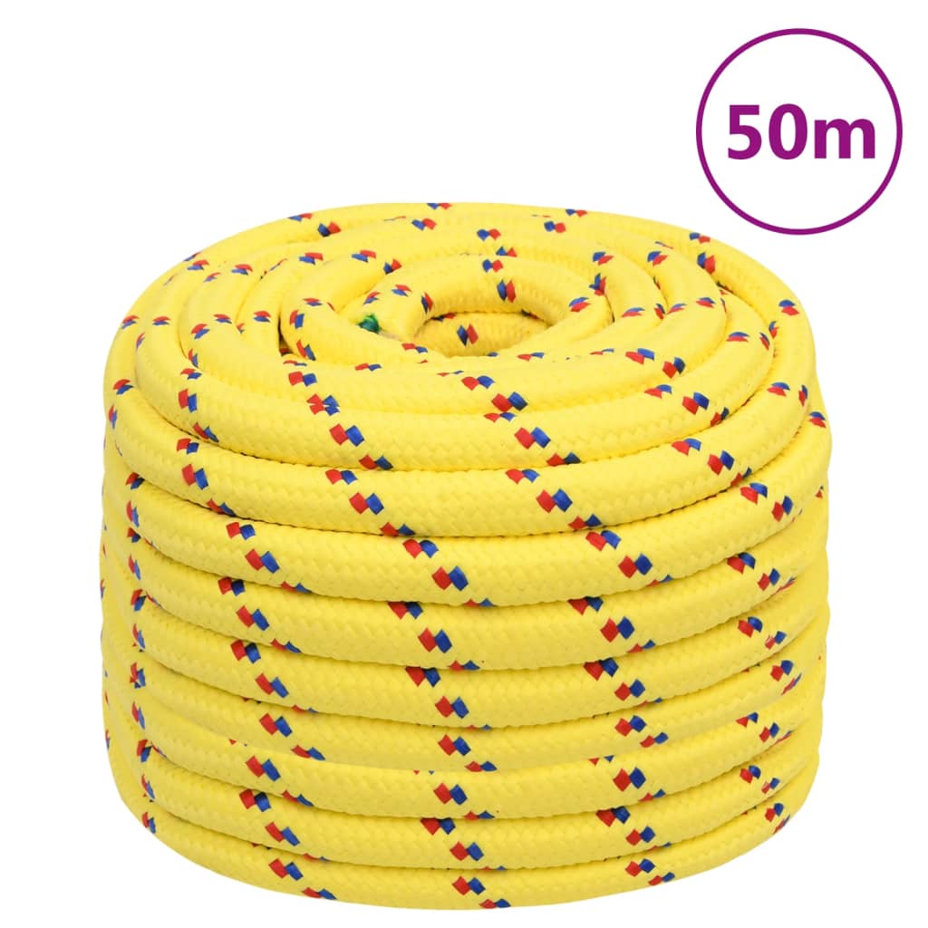Vidaxxl corde de bateau 20 mm 50 m polypropylène jaune
