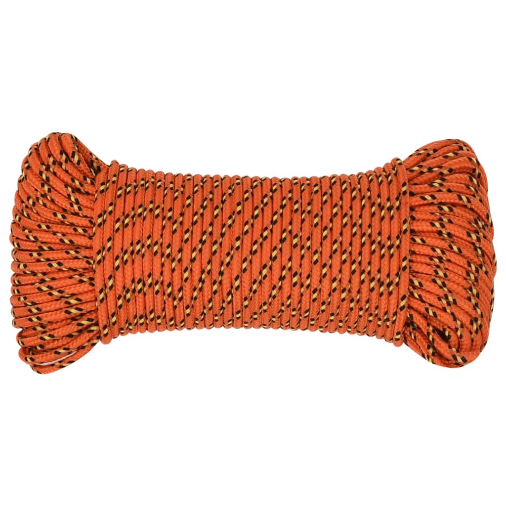 Corde de bateau vidaxl 3 mm 100 m en orange en polypropylène