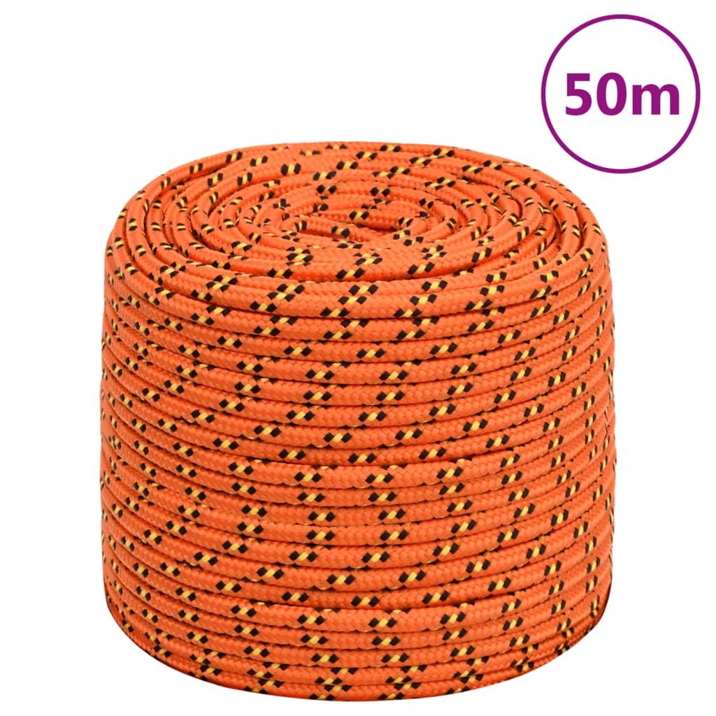 Corde à bateau Vidaxl 6 mm 50 m d'orange en polypropylène