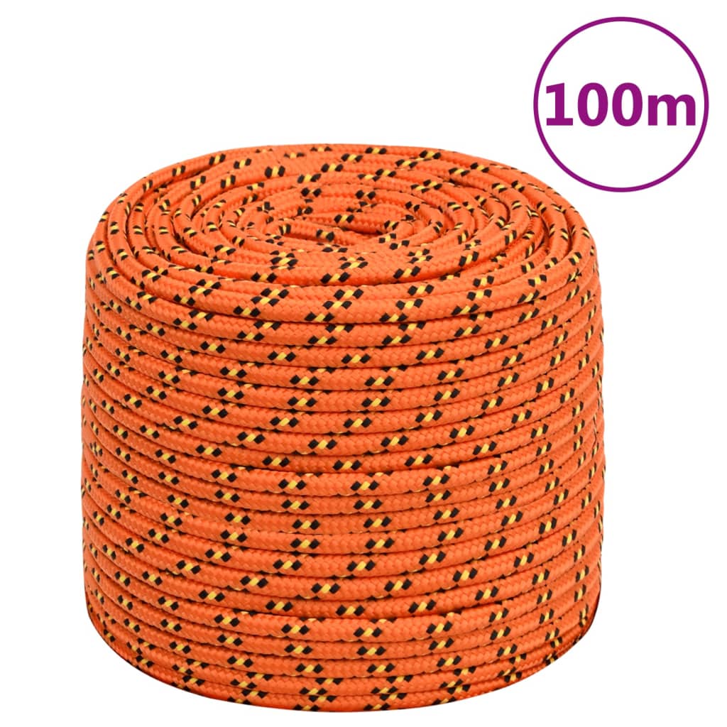 Corde de bateau vidaxl 6 mm 100 m en orange en polypropylène