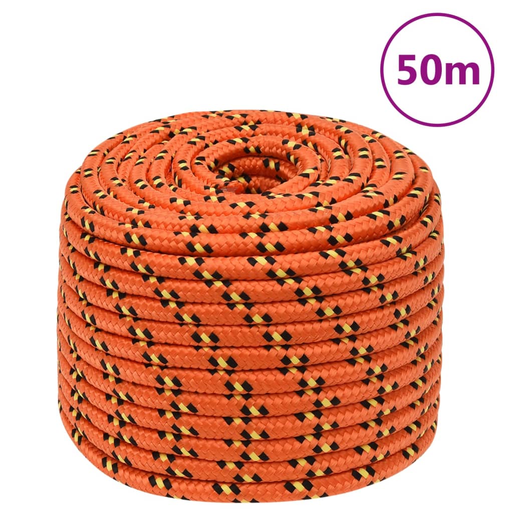 Vidaxxl corde de bateau 12 mm 50 m polypropylène orange