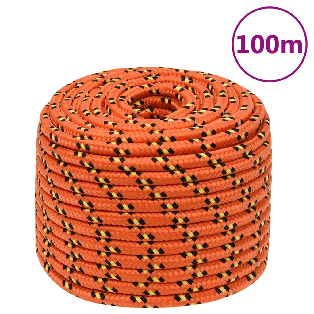 Vidaxl corde de bateau 12 mm 100 m polypropylène orange