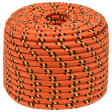 Corde à bateau Vidaxl 14 mm 100 m d'orange en polypropylène