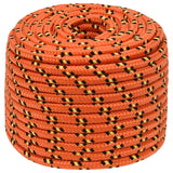 Corde de bateau vidaxl 14 mm 250 m en orange en polypropylène