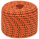 Corde de bateau vidaxl 14 mm 250 m en orange en polypropylène