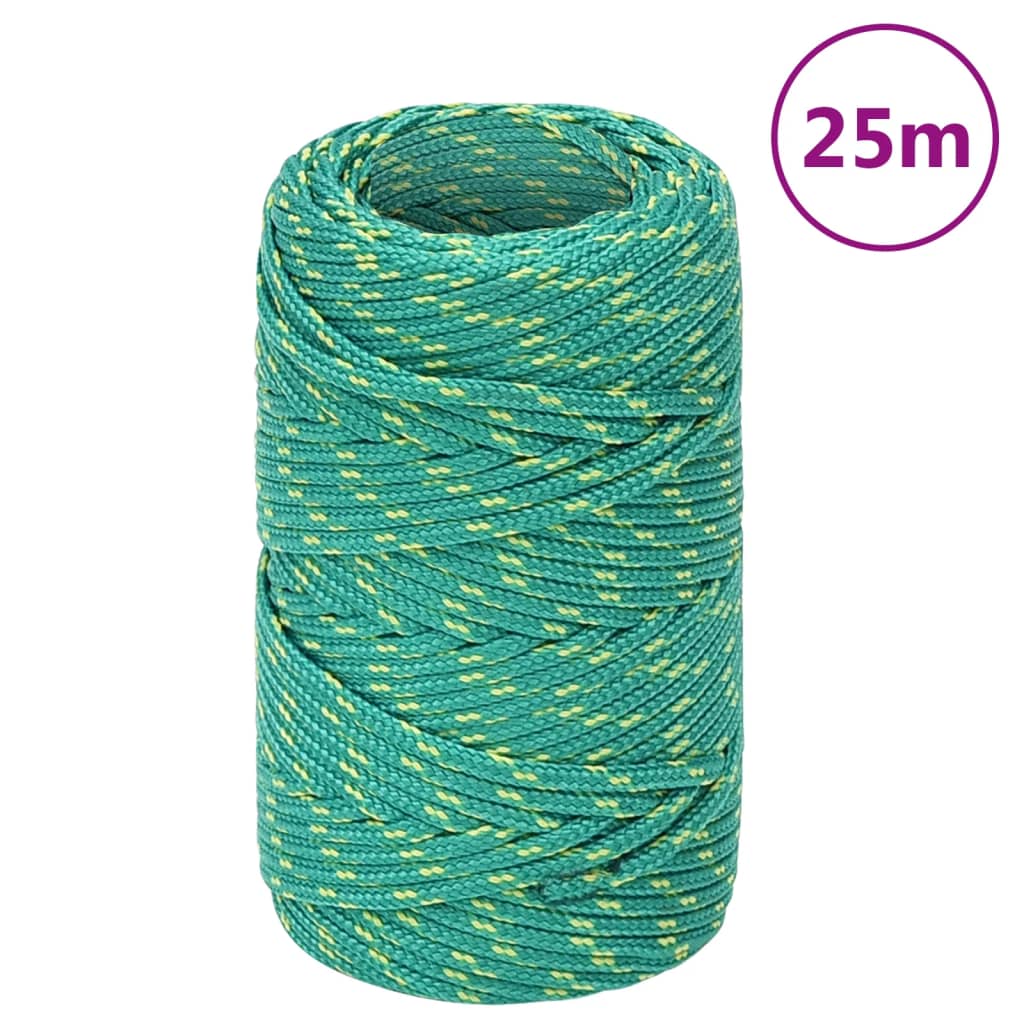 Corde à bateau Vidaxl 2 mm 25 m vert en polypropylène