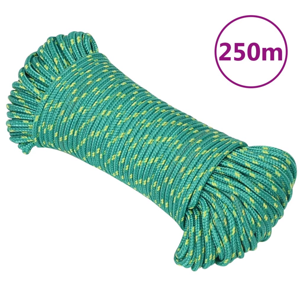 Vidaxl corde de bateau 3 mm 250 m polypropylène vert