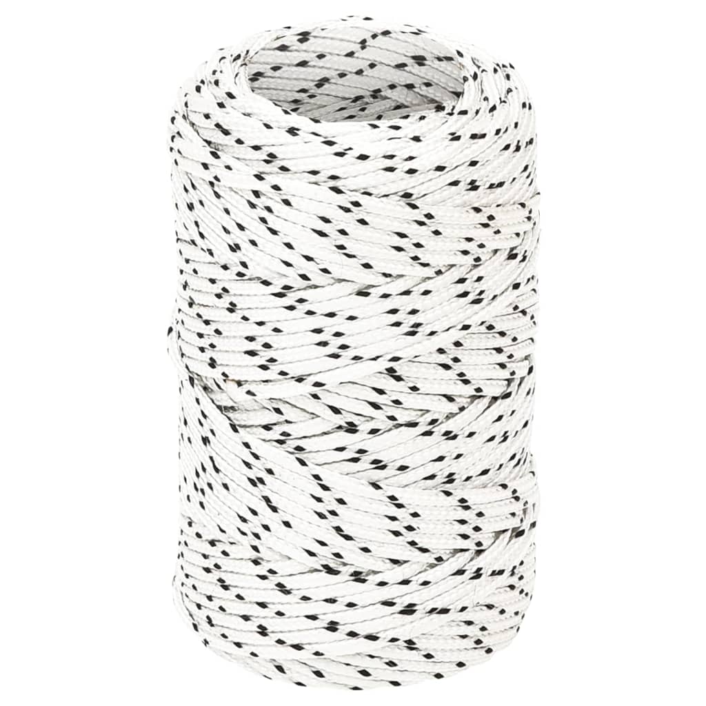 Corde de bateau vidaxl tressée 2 mmx50 m en polyester blanc