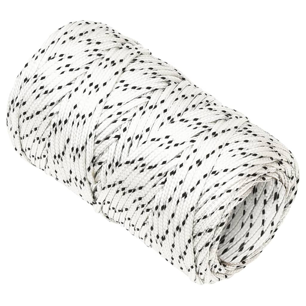 Corde de bateau vidaxl tressée 2 mmx50 m en polyester blanc