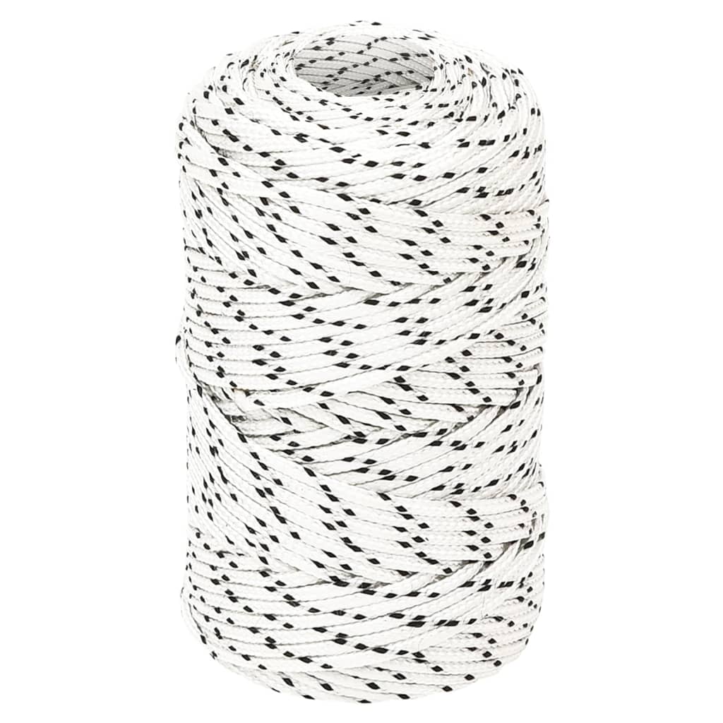 Corde de bateau vidaxl tressée 2 mmx100 m en polyester blanc