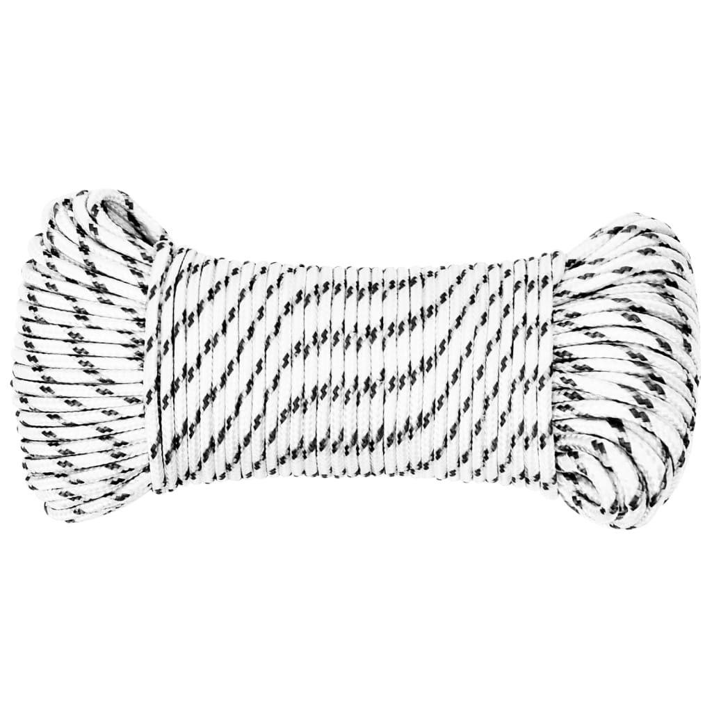 Corde à bateau vidaxl tressée 4 mmx50 m en polyester blanc