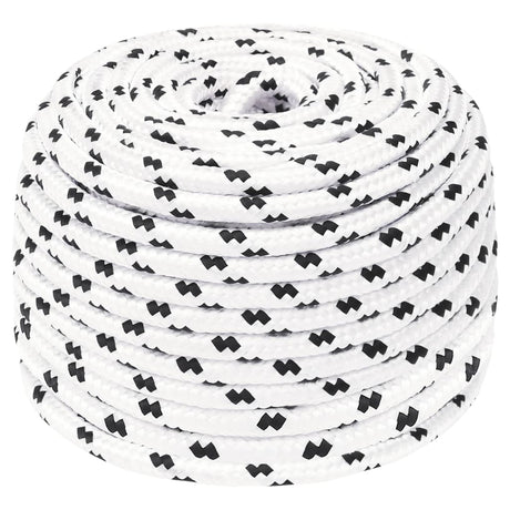 Corde à bateau vidaxl tressée 6 mmx25 m en polyester blanc