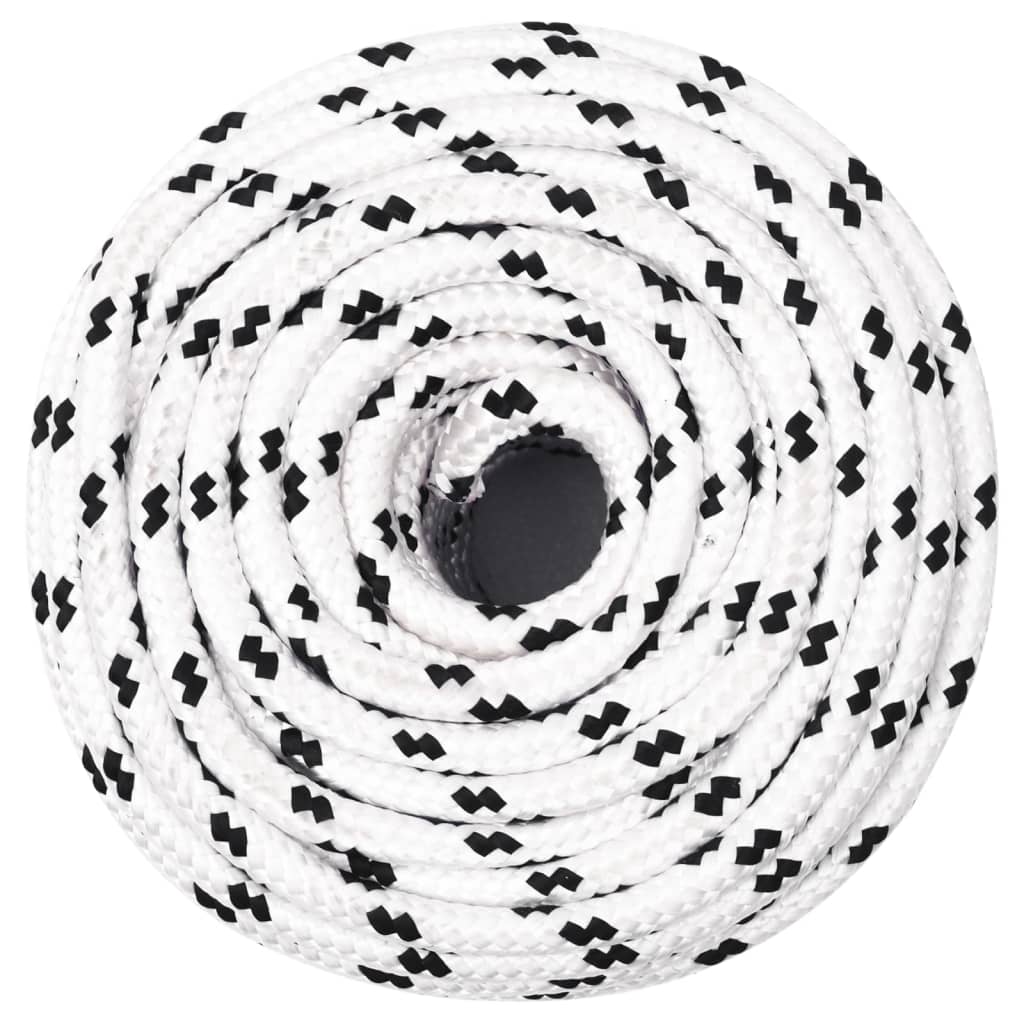 Corde à bateau vidaxl tressée 6 mmx25 m en polyester blanc
