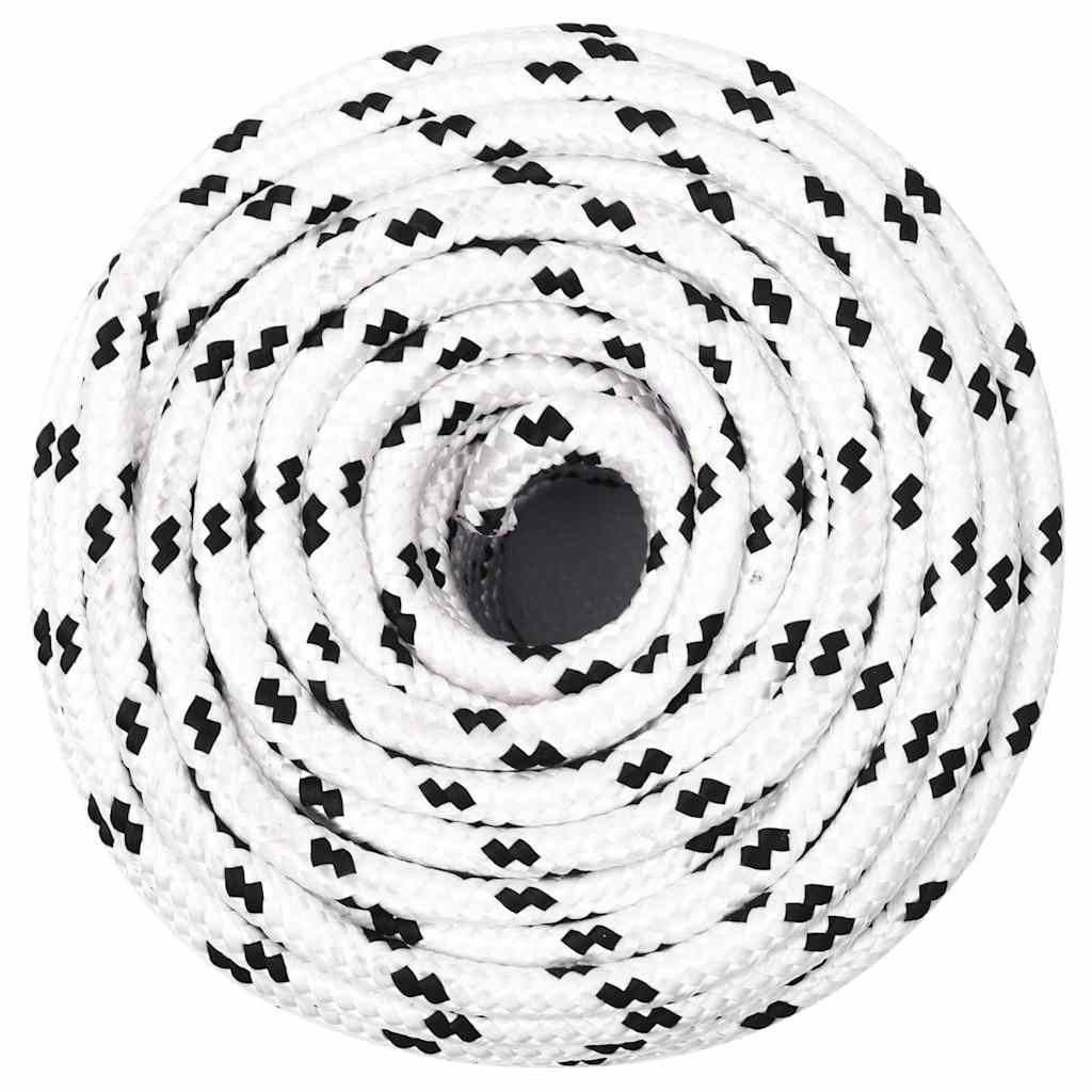 Corde à bateau vidaxl tressée 6 mmx25 m en polyester blanc