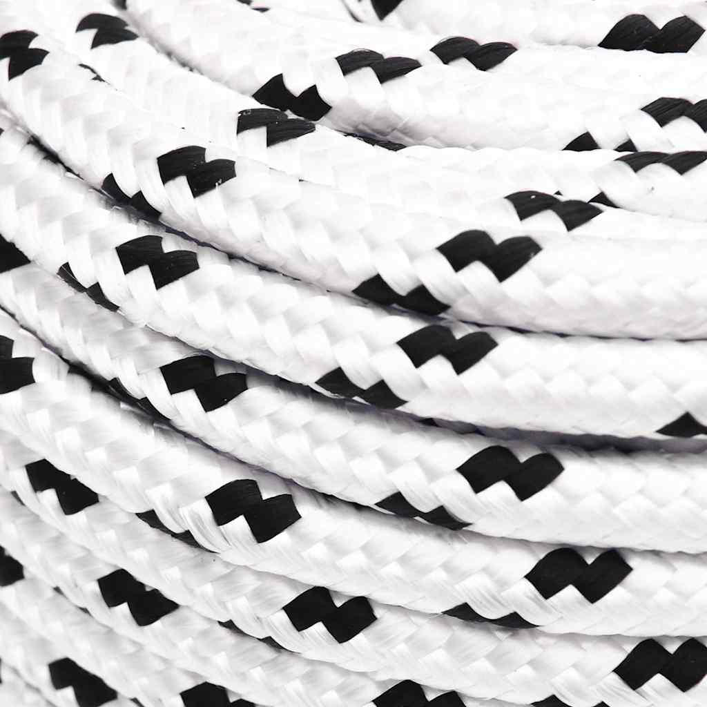 Corde à bateau vidaxl tressée 6 mmx25 m en polyester blanc