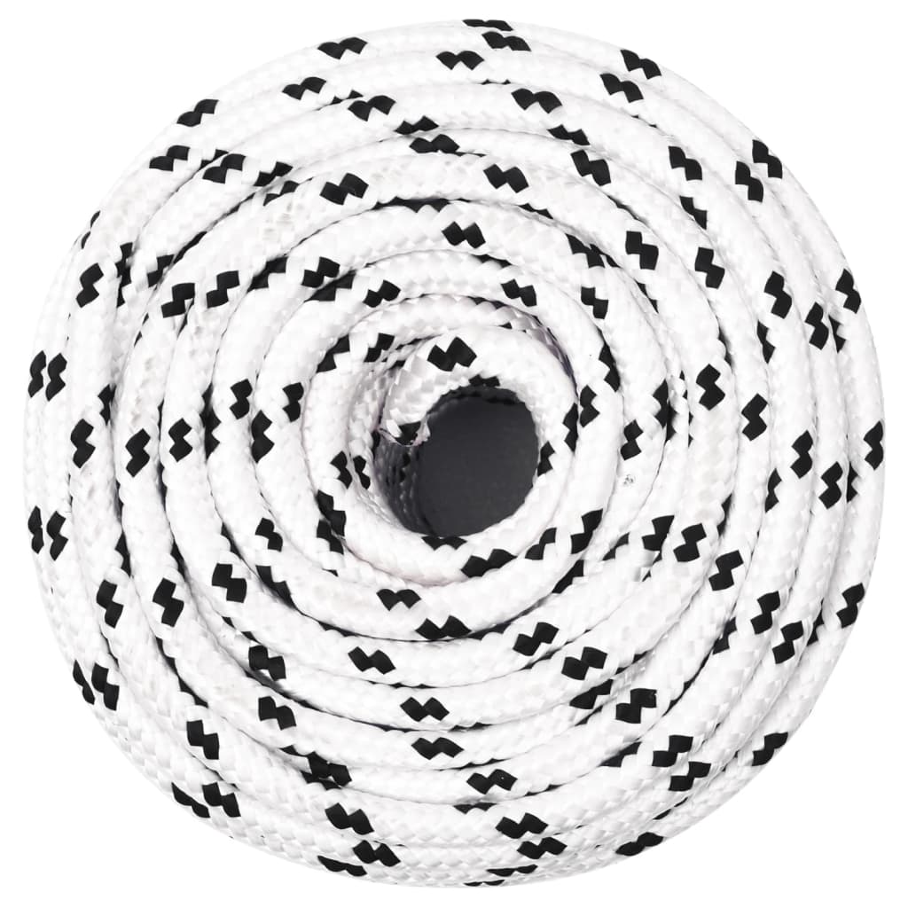 Corde à bateau vidaxl tressée de 8 mmx25 m blanc en polyester