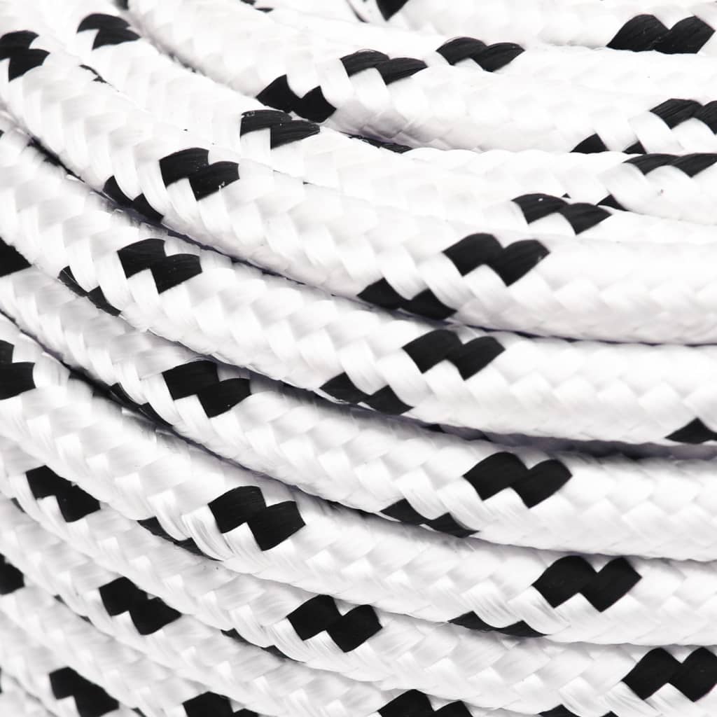 Corde à bateau vidaxl tressée de 8 mmx25 m blanc en polyester