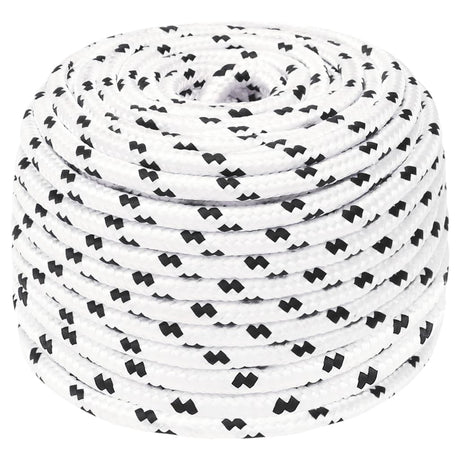 Corde de bateau vidaxl tressée 10 mmx25 m de polyester blanc