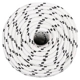 Corde de bateau vidaxl tressée 12 mmx25 m en polyester blanc