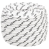 Vidaxl Boat Rope Intrecciata 12 mmx100 m in poliestere bianco