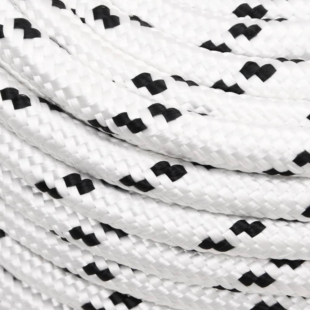 Vidaxl Boat Rope Intrecciata 12 mmx100 m in poliestere bianco