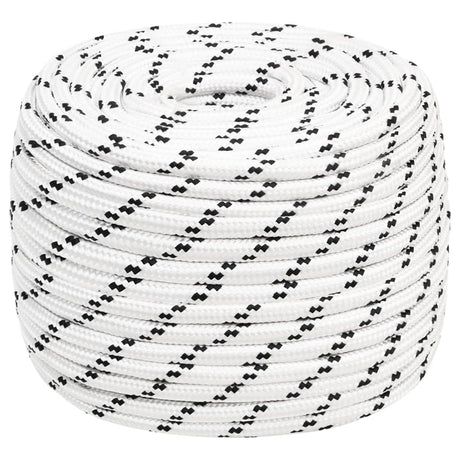 Corde à bateau vidaxl tressée 14 mmx25 m en polyester blanc
