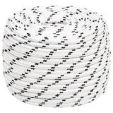 Corde de bateau vidaxl tressée 14 mmx100 m en polyester blanc