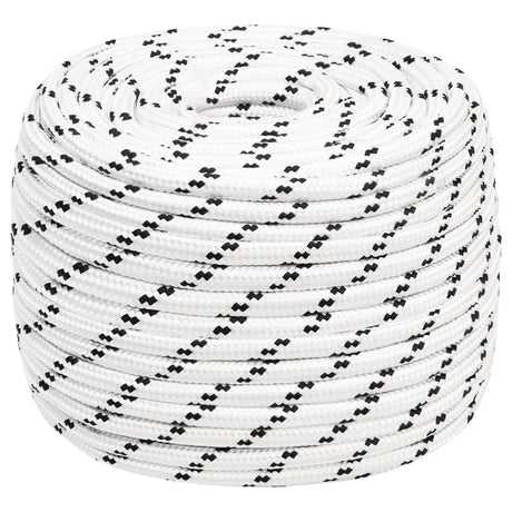 Corde de bateau vidaxl tressée 14 mmx250 m en polyester blanc