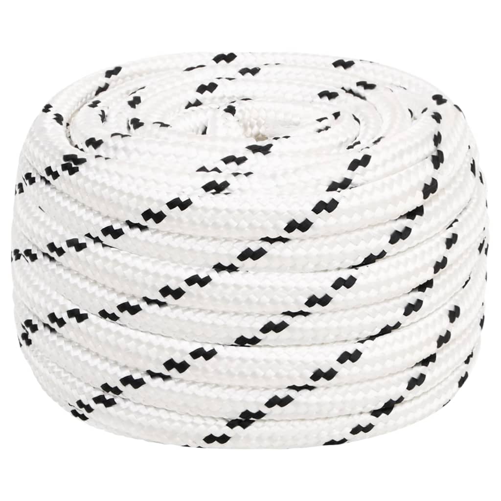 Vidaxl Boat Rope intrecciata da 16 mmx25 m in poliestere bianco