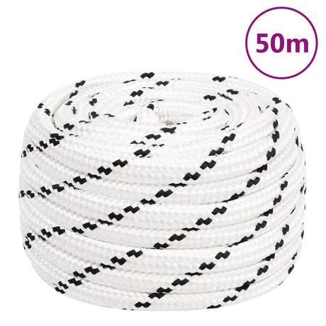 Vidaxl werkouw 18 mm 50 m polyester blanc