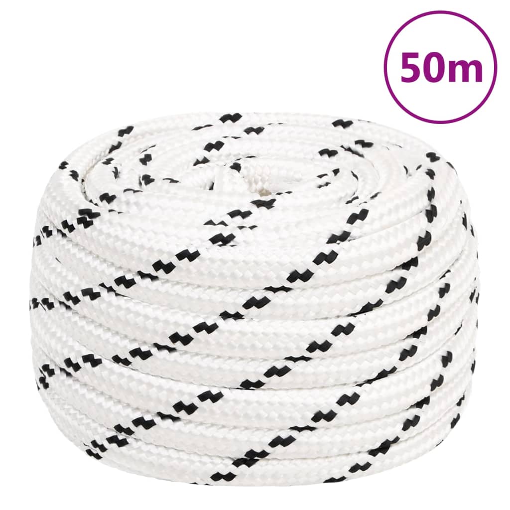 Vidaxl werkouw 18 mm 50 m polyester bílý